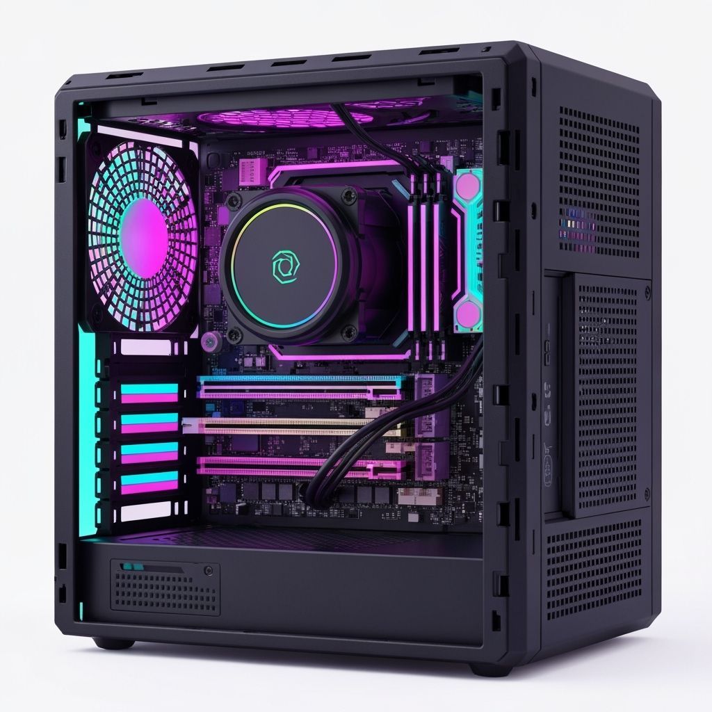 Multicolored Photorealistic Computer in High Definition
