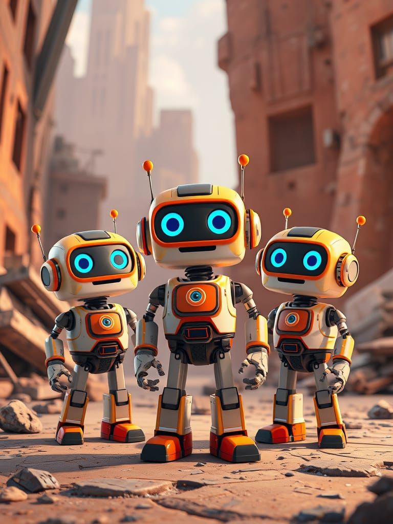 Pixar-esque Robots in Post-Apocalyptic Setting