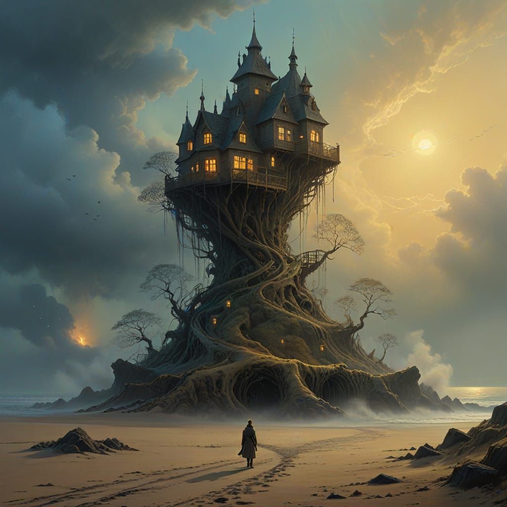 Ethereal Sand Vortex in Mystical Spiral