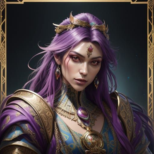 Ornate Prince Portrait in Art Nouveau Style