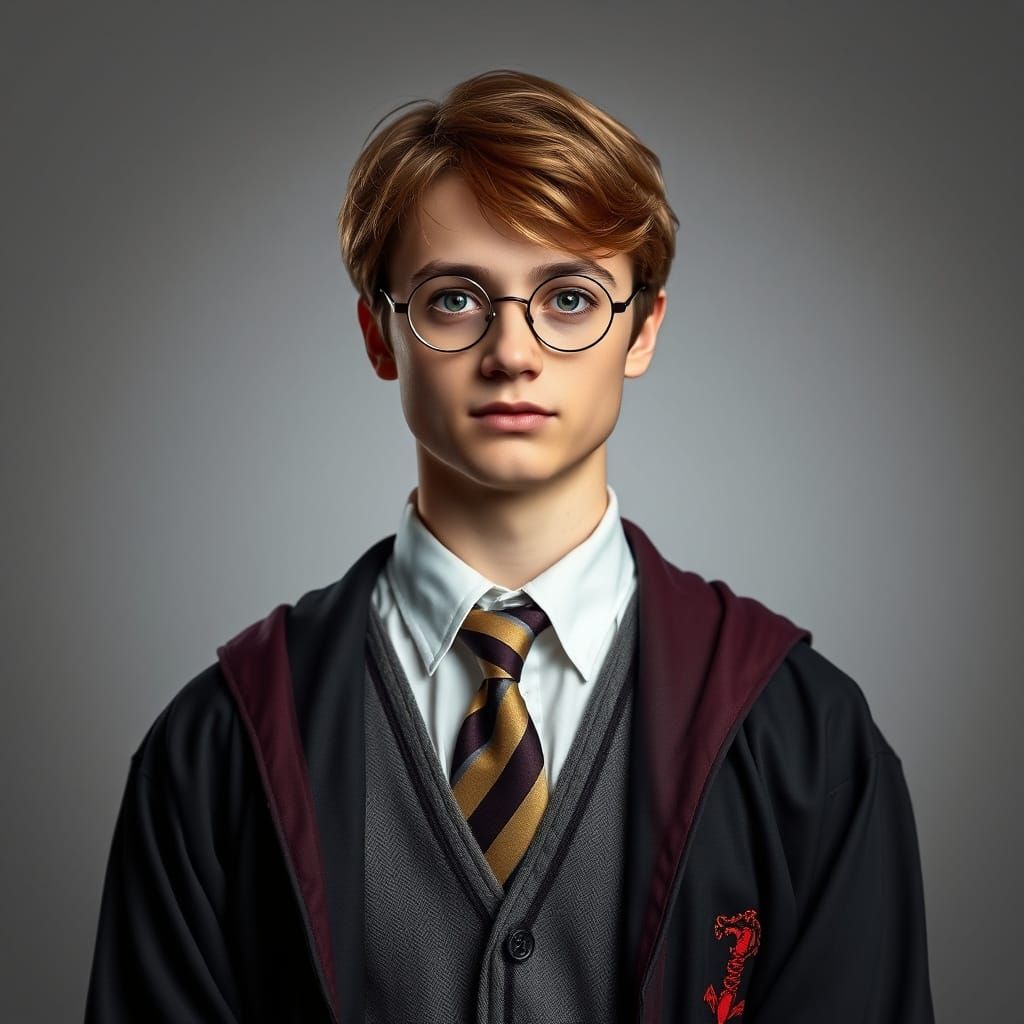 Formal Hogwarts Student Portrait in Traditional Colors