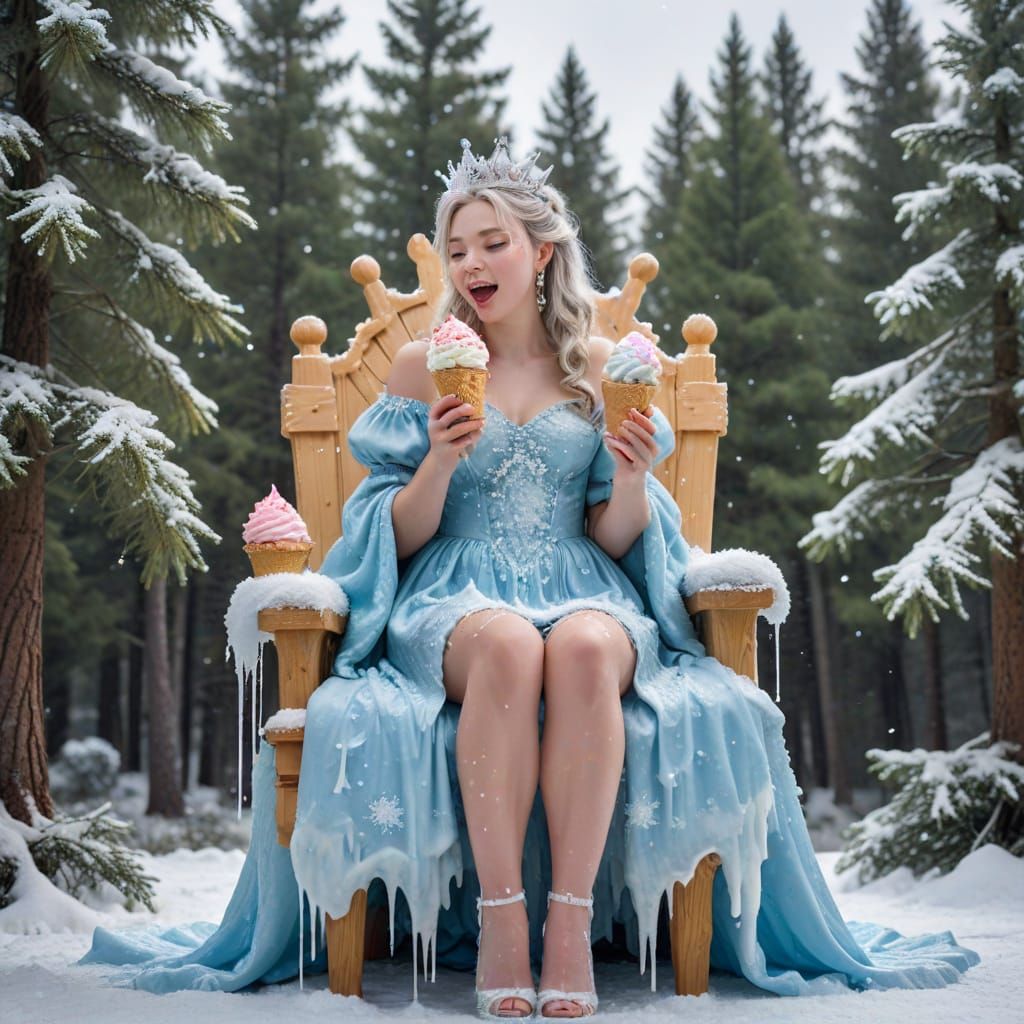 Ice Queen on Throne of Ice Cream