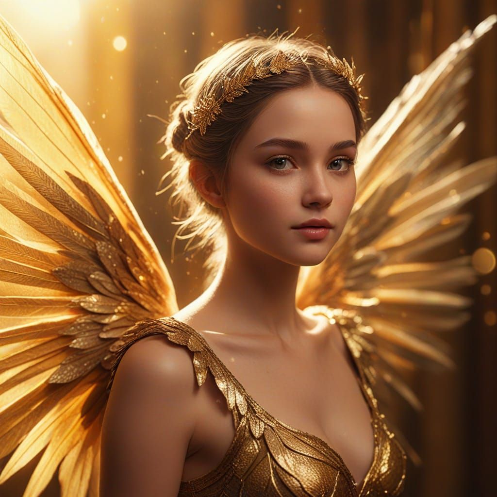 Full-Bodied Fairy with Shimmering Wings in Fantasy Art