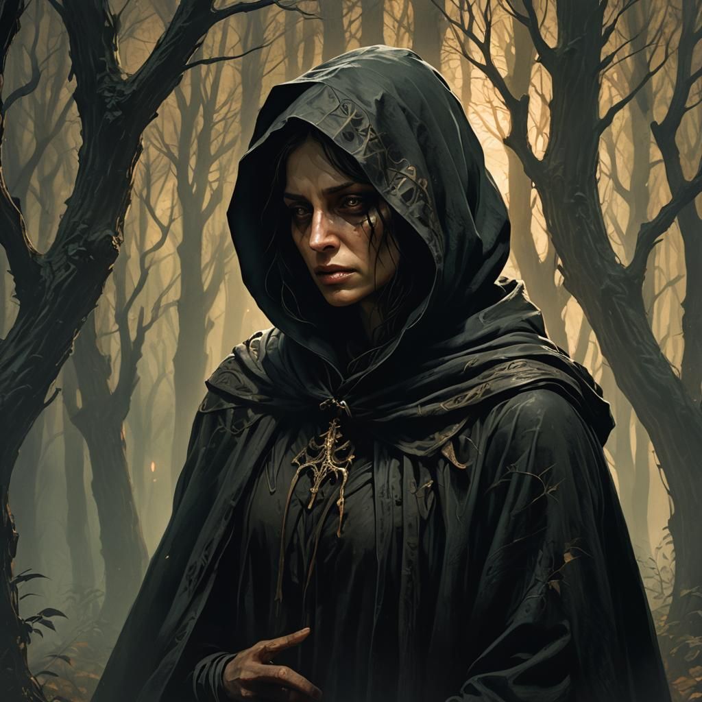 Dark Fantasy: Death Claims a Child in Eerie Forest