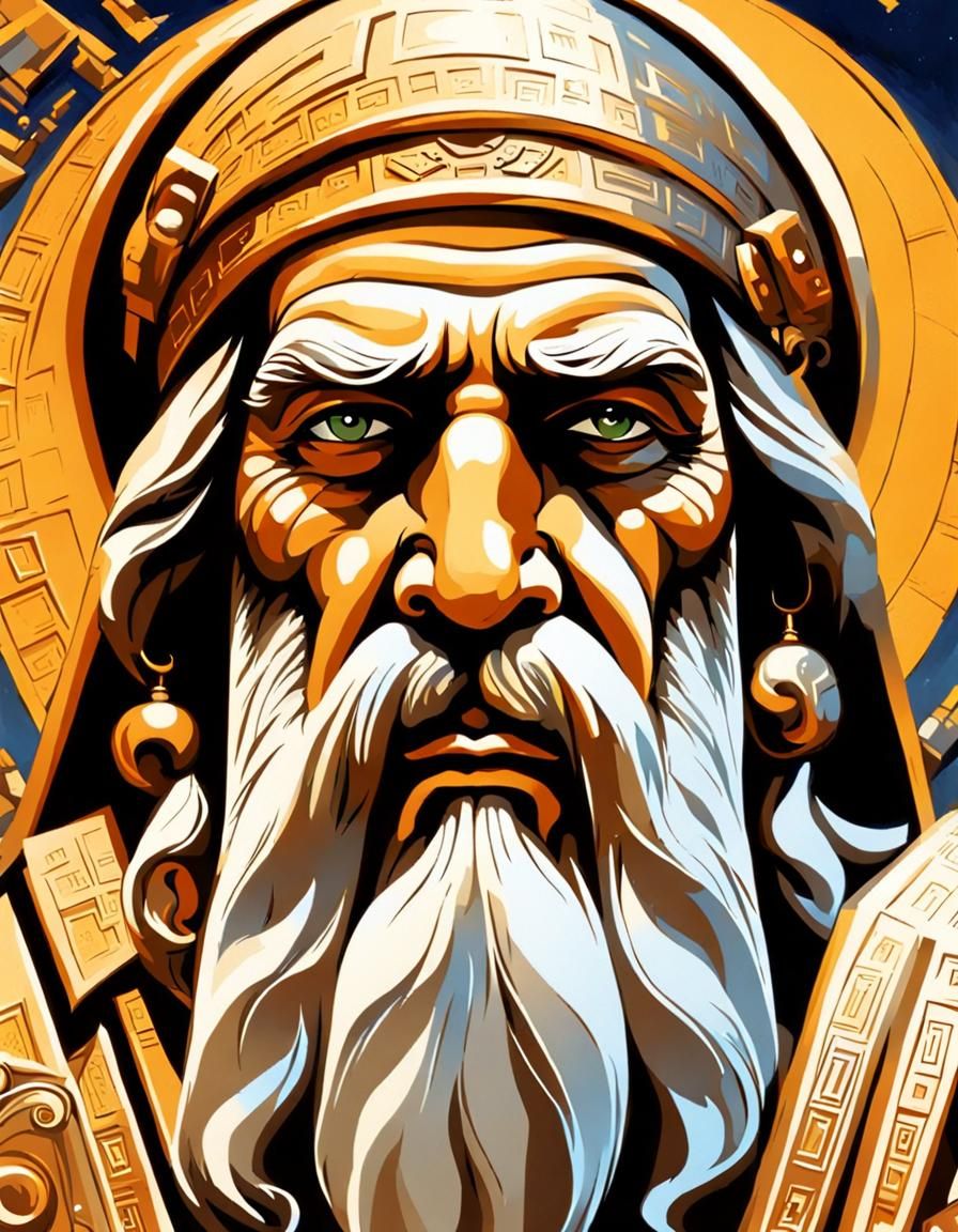 Empedocles Portrait in Frank Frazetta Fantasy Style