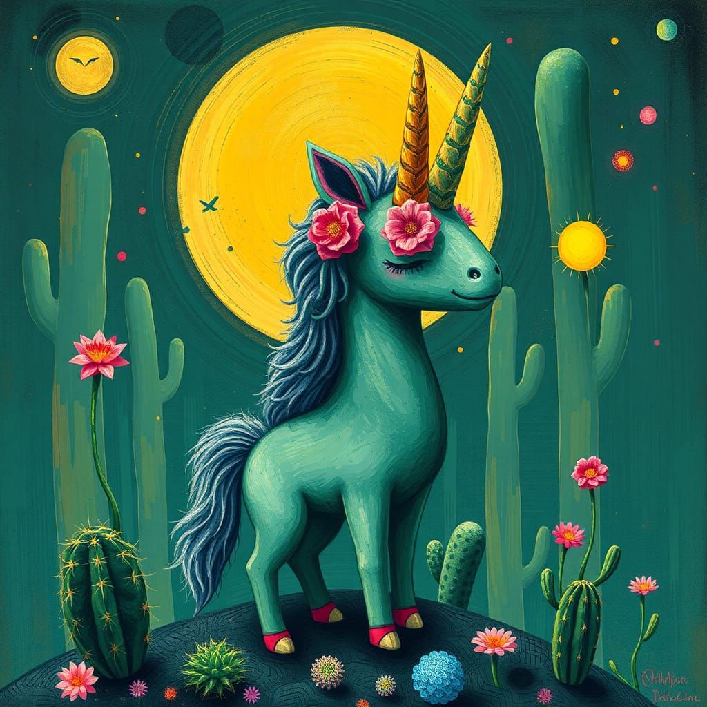 Cacti-centaur in Dreamcore Matisse Style