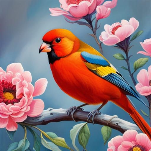 Exotic Bird in Naturalistic Surrealist Style