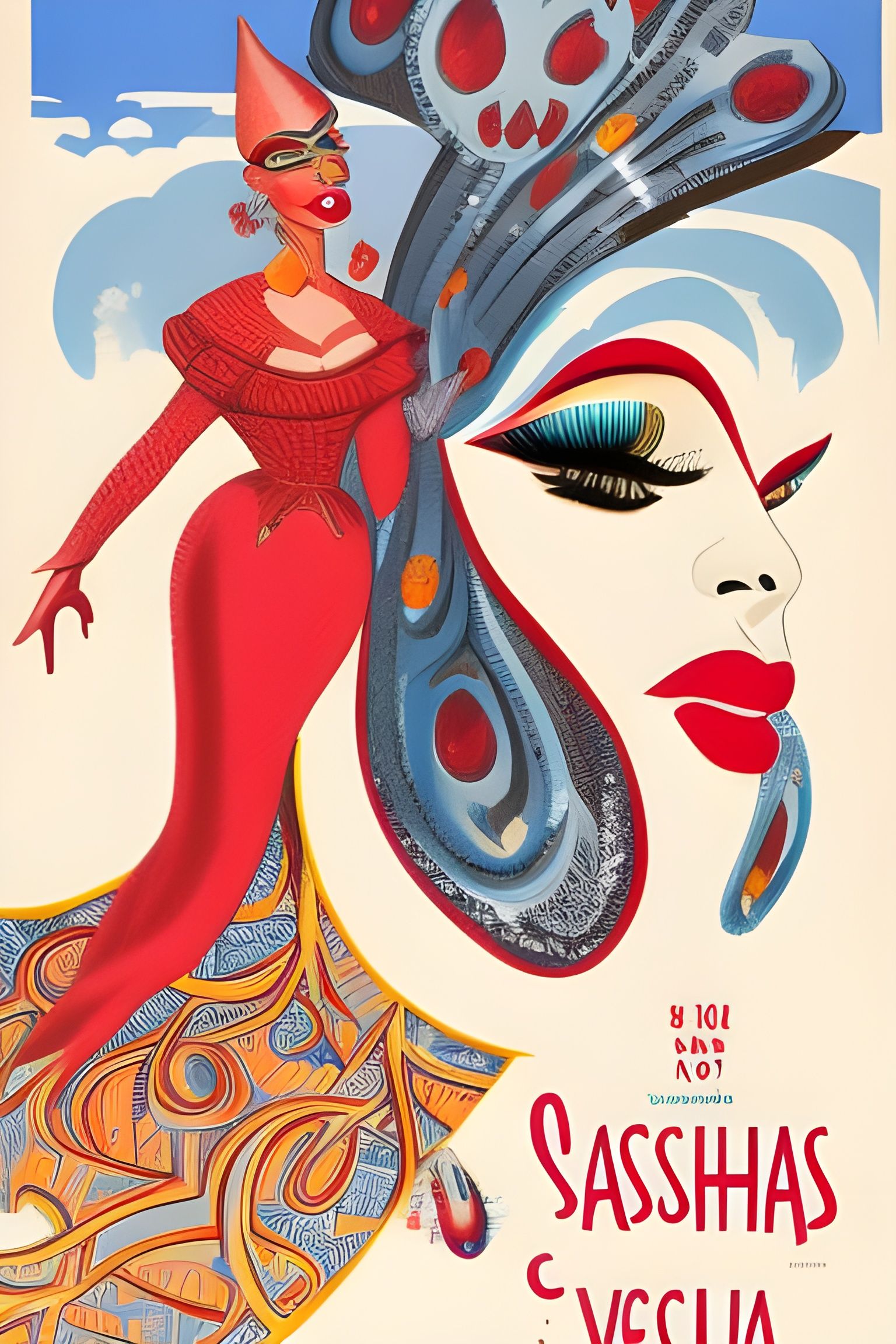 Vintage Drag Queen Travel Poster Art