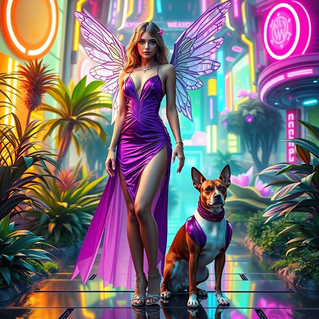 Cyberpunk Angel in a Cyberpunk Neon City  @Andrearosalife