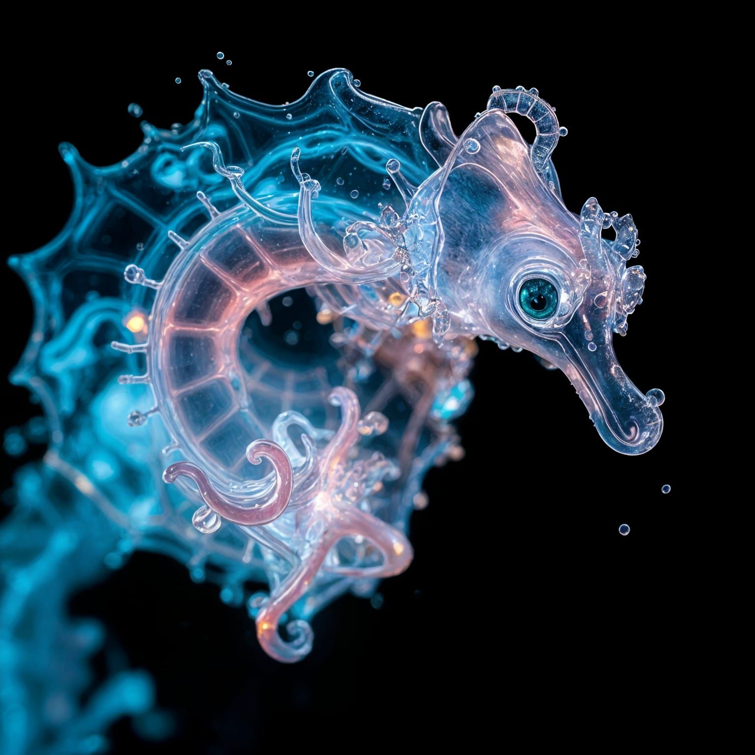 Water Enchantress: Translucent Marine Creature in Ethereal B...