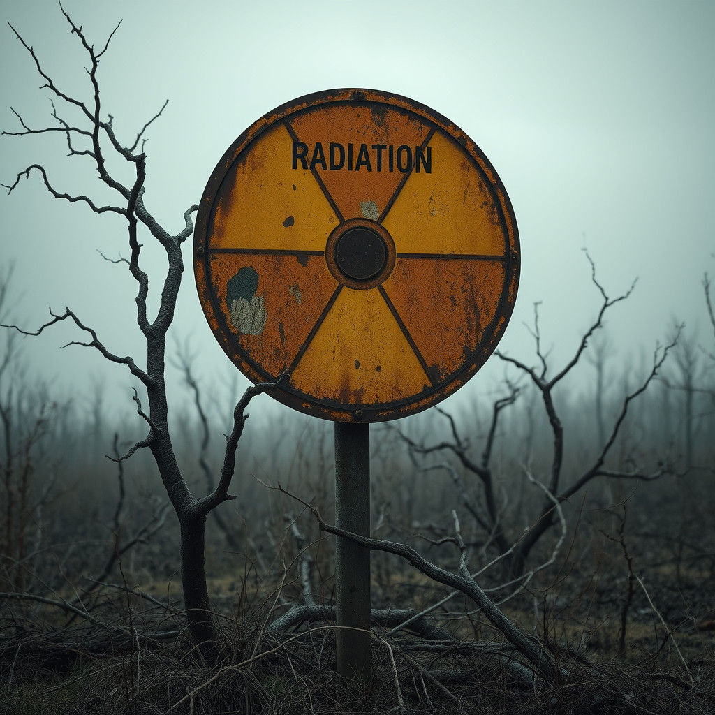 Post-Apocalyptic Radiation Sign in Barren Exclusion Zone