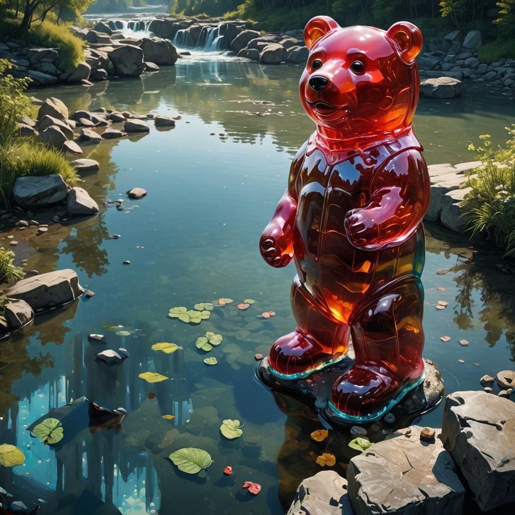 Fantasy River Masterpiece in Vibrant Triadic Colors