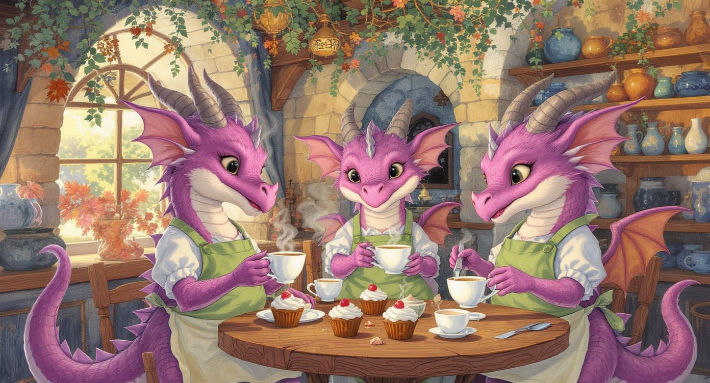 Purple Dragon Barristers in Fantasy Cafe, Art Nouveau Style