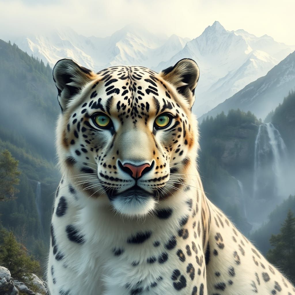 Majestic Snow Leopard in Himalayan Mountains