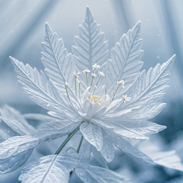 Icy Window Flowers in Detailed Photography