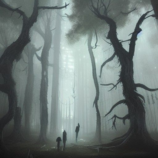 Sinister Haunted Forest Illustration