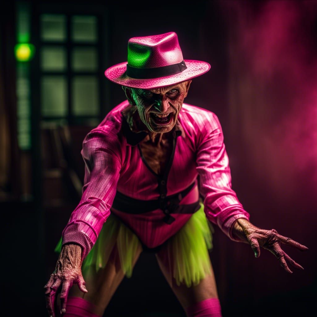 Hyperrealistic Freddy Krueger Dancing in Tutu