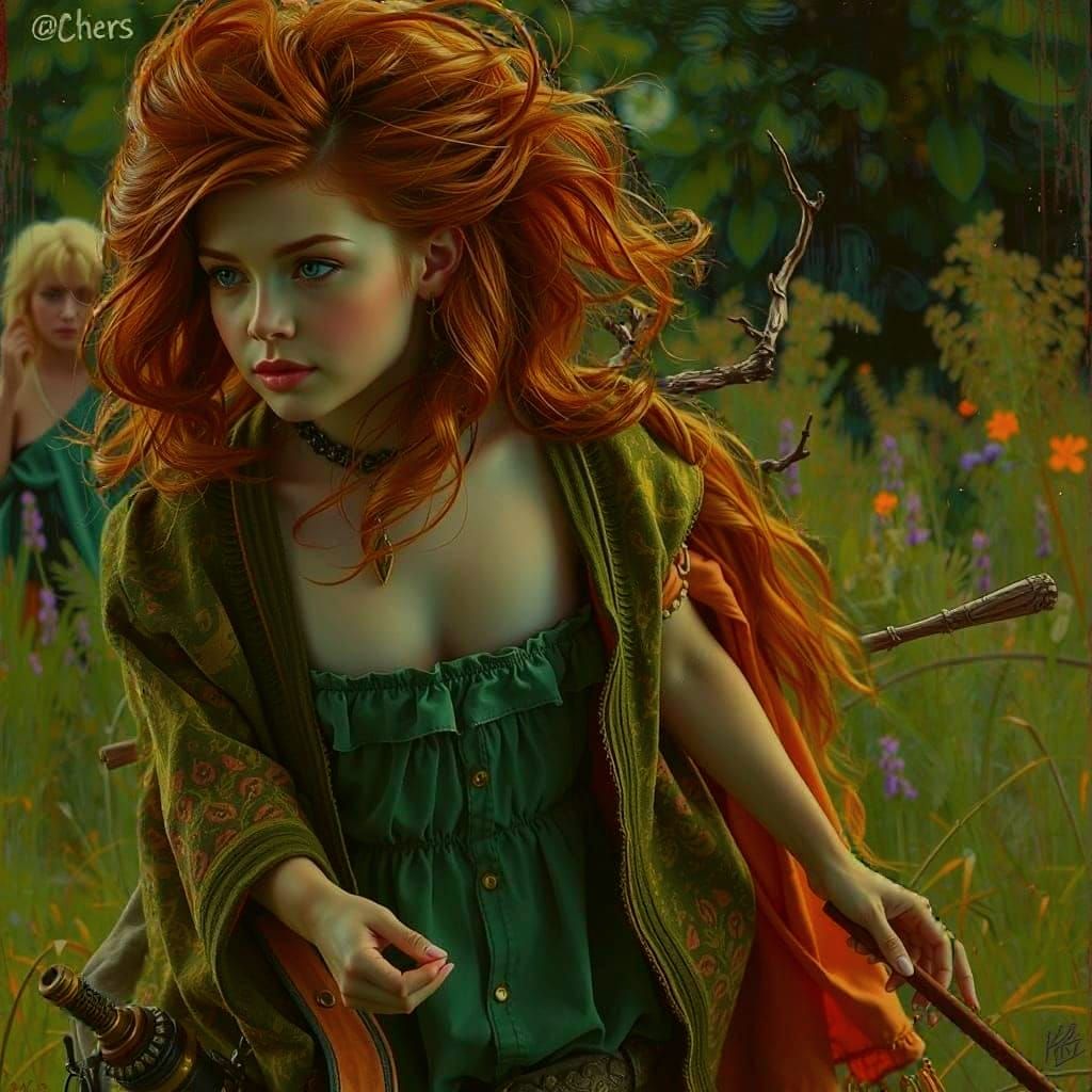 Etched Sketch of a Lecherous Witch Scene