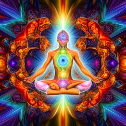 Psychedelic Meditation with Chakras in Fractal Light
