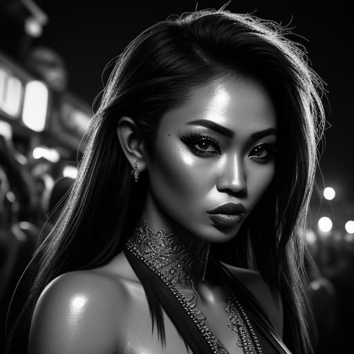Hyperrealistic Bali Nightclub Girl in Cinematic Shot