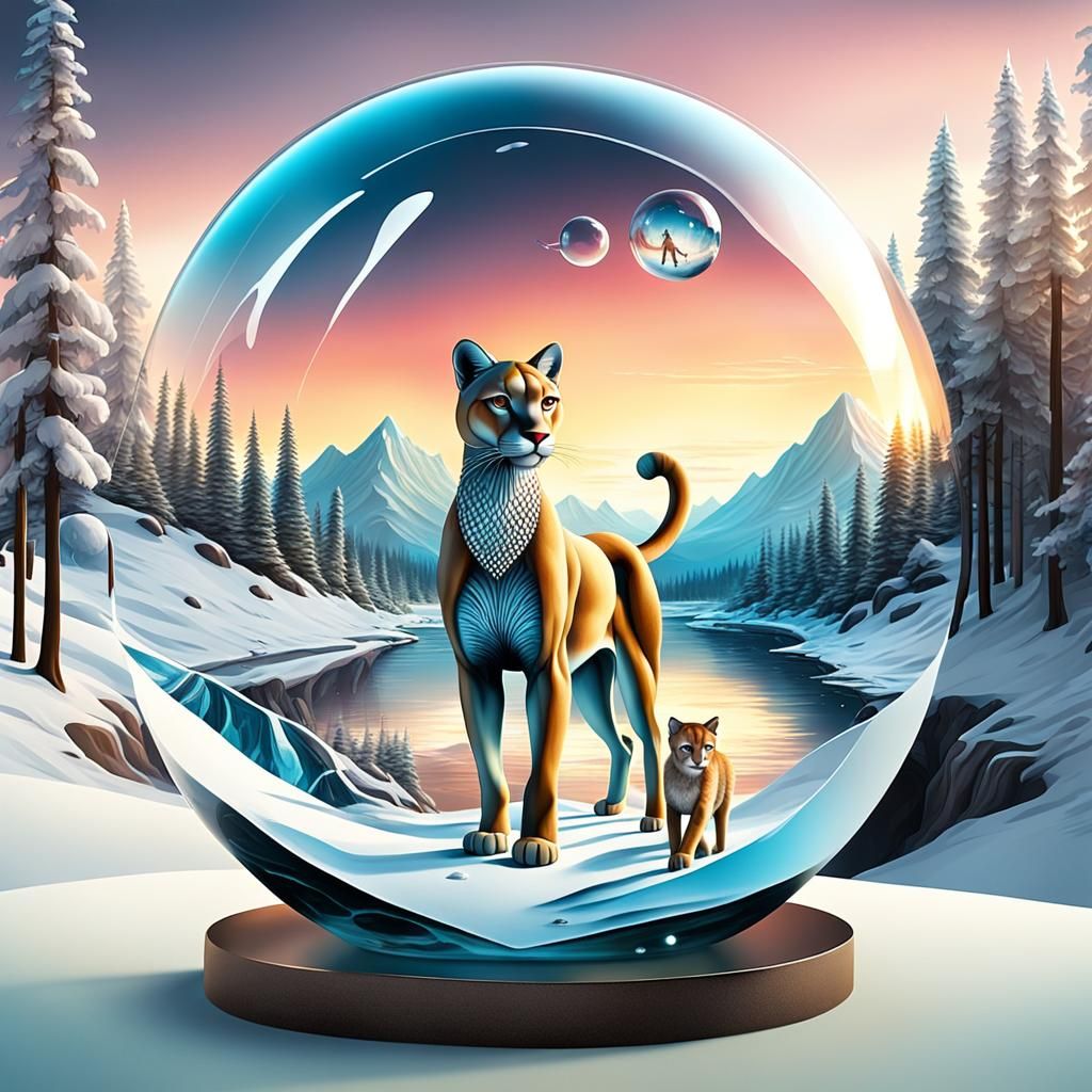 Ethereal Winter River Goddess in a Bobble of Life