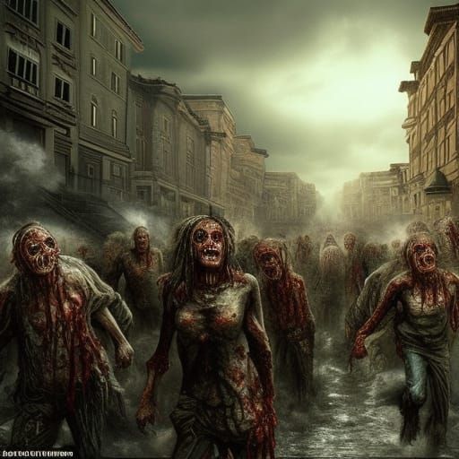 Epic Zombie Raid: Dramatic Digital Matte Painting