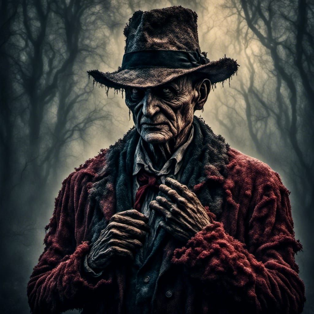 Hyperrealistic Freddy Krueger in Dreamland with Eerie Mist