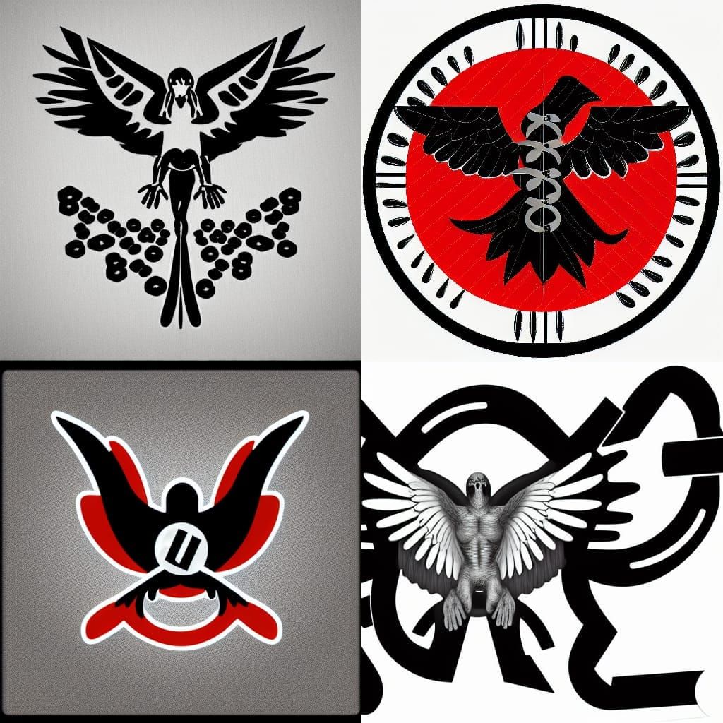 Mutant Hawk-Human Lab Logo with DNA