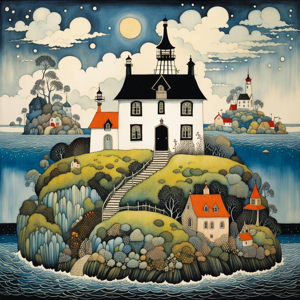 Lighthouse Island: Patchwork Art Style