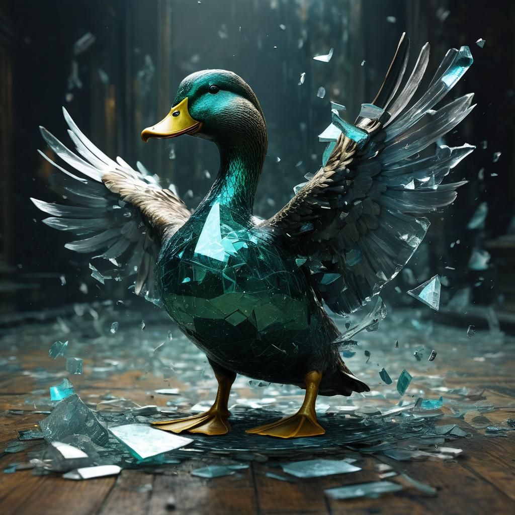 Exploding Shattered Glass Duck: Gothic Horror