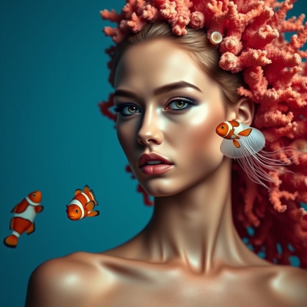 Mythical Sea Goddess Captured in Ultra-Realistic Studio Port...