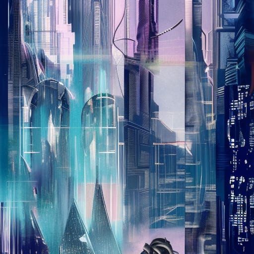 Cyberpunk Jesus: Double Exposure Watercolor Bible Art