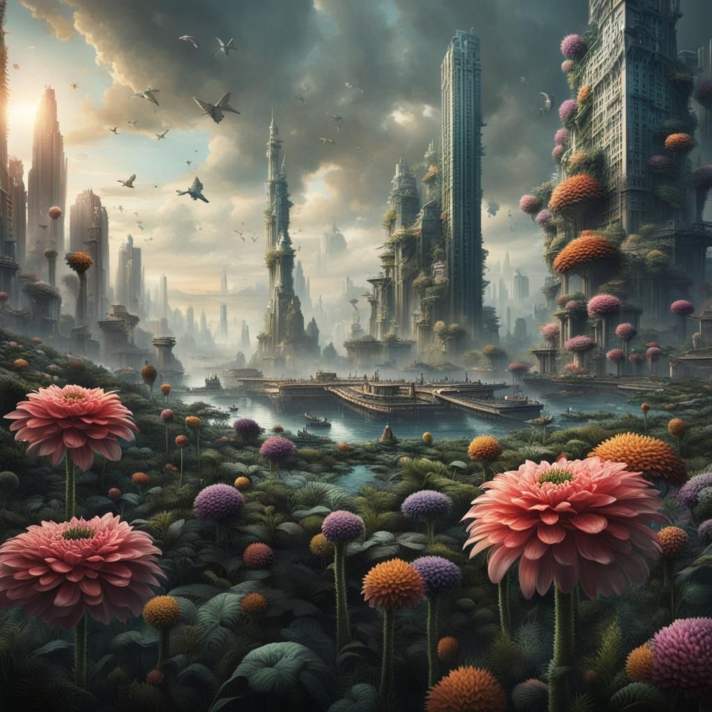Dystopian City Reclaimed by Nature in 8K