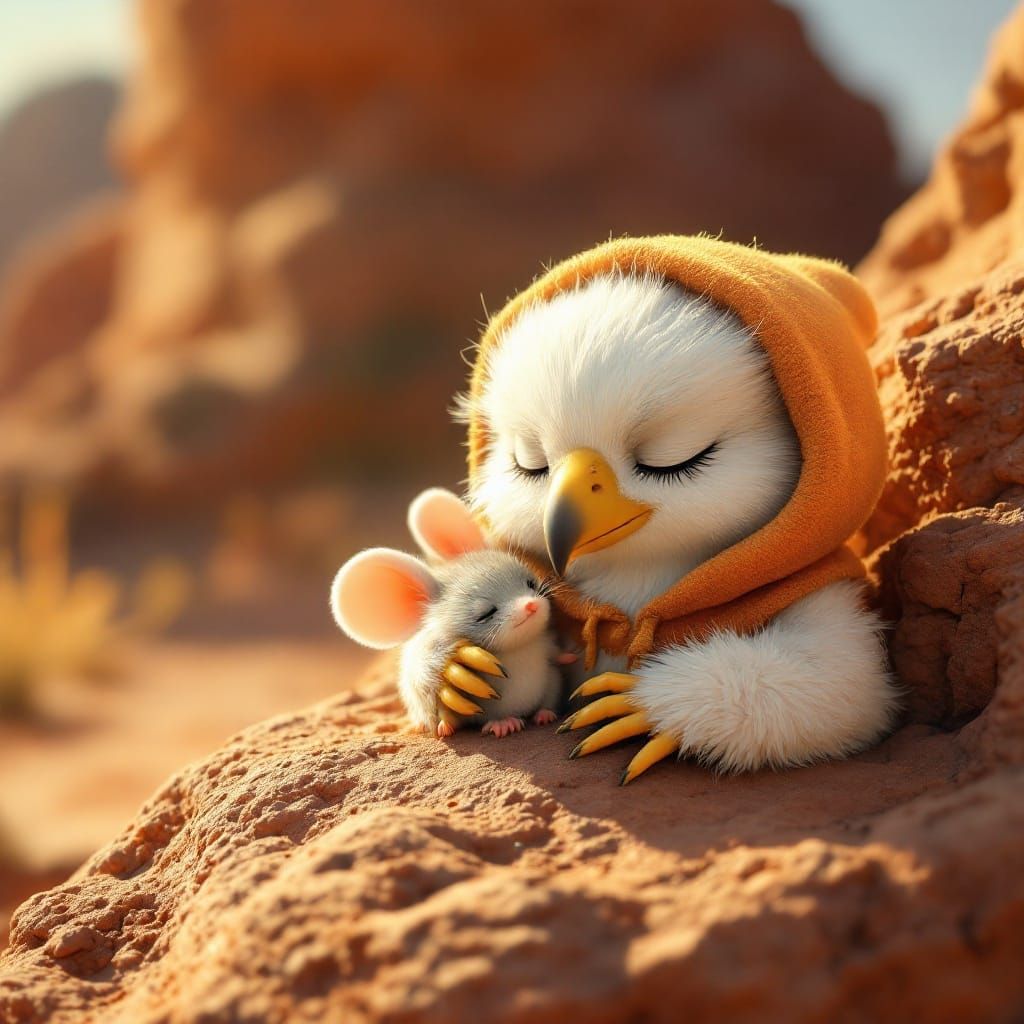 Eagle and Mouse Friendship in Pixar Style