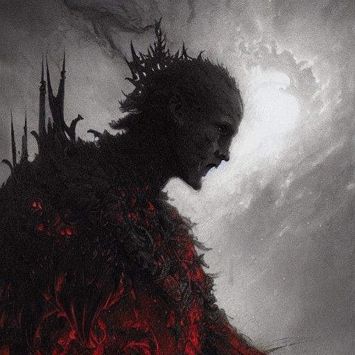 Fiery Knight in Dark Fantasy Style