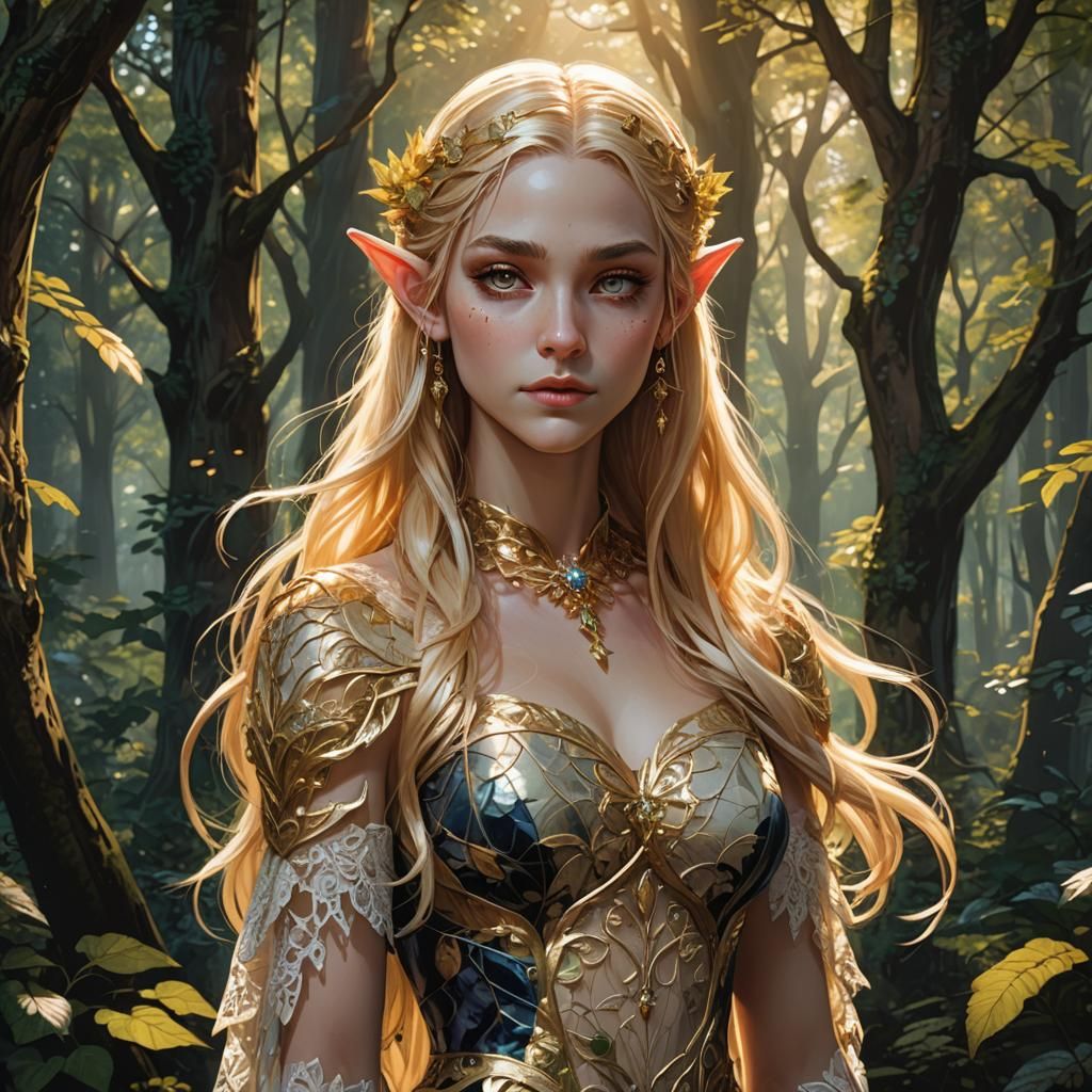 Young Elf in Forest, Comic Book Art