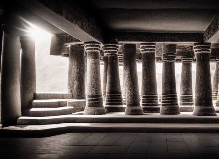 Majestic Aztec Temple in Natural Light