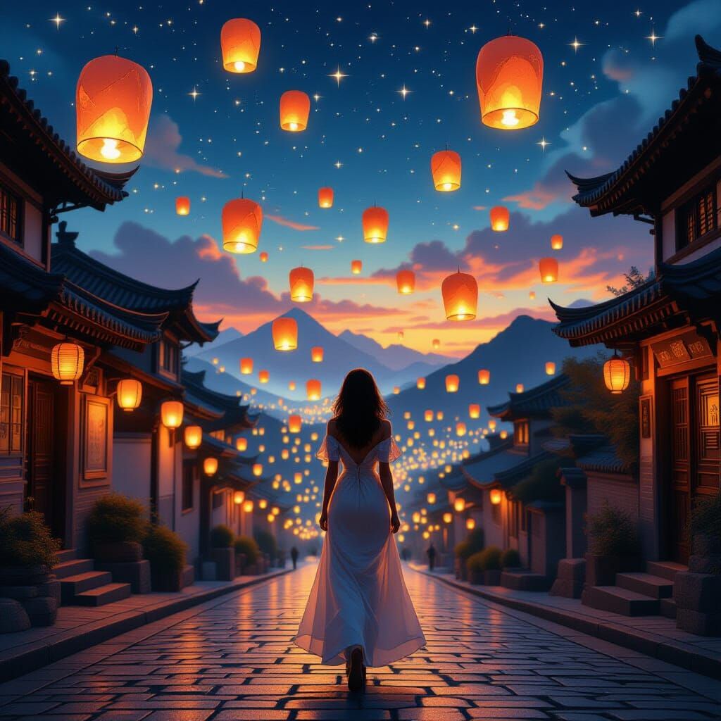 Velaris Street Festival with Floating Lanterns