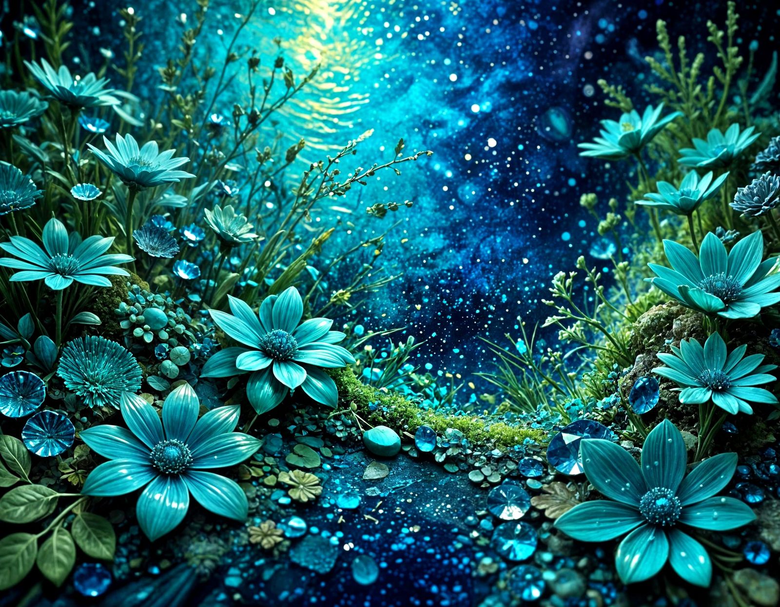 Sapphire Stardust: Turquoise River Dreamscape