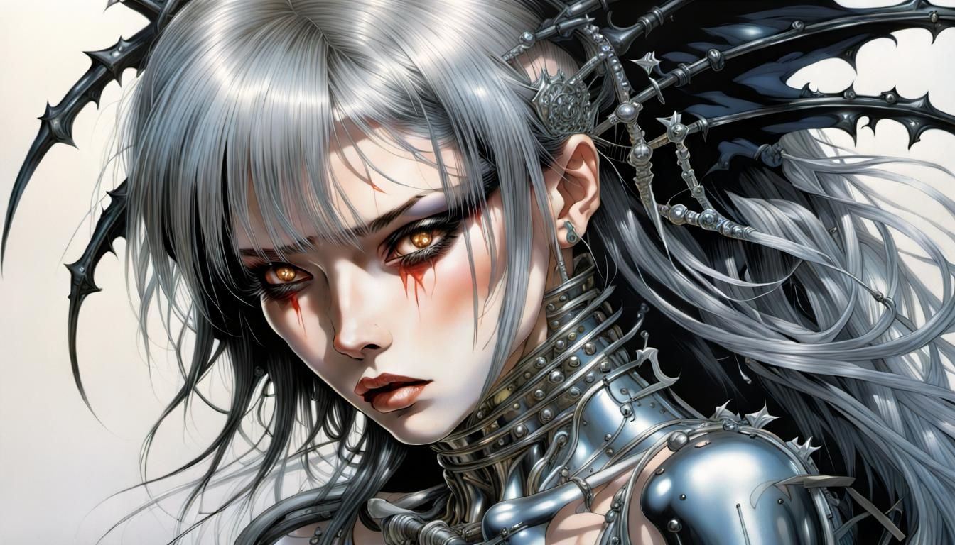 Gothic Hellfire in Hyperrealistic Airbrush Style