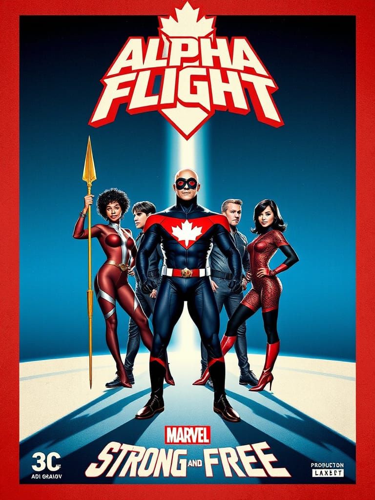 Alpha Flight Movie Poster, Comic Book Style