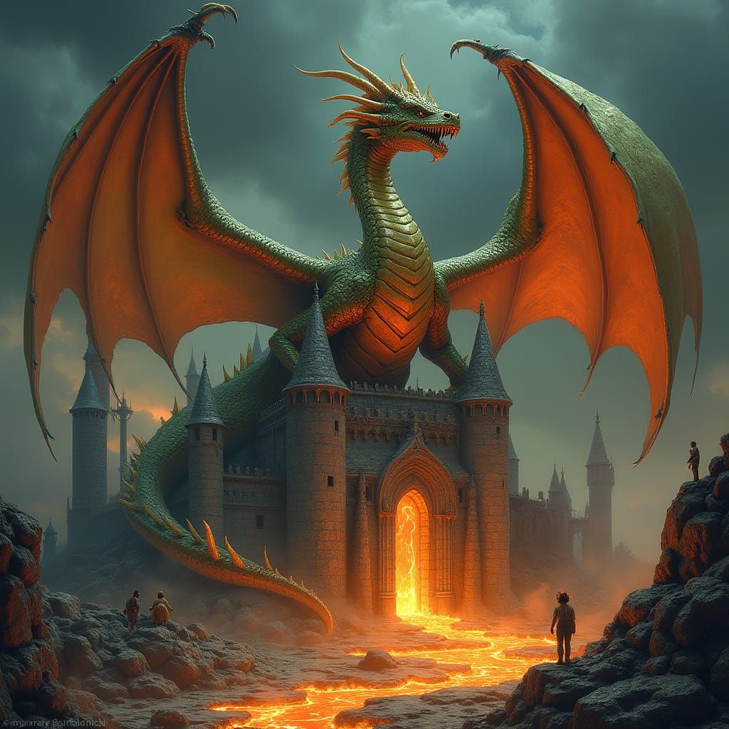 Dragon Guardian of a Ruined Castle