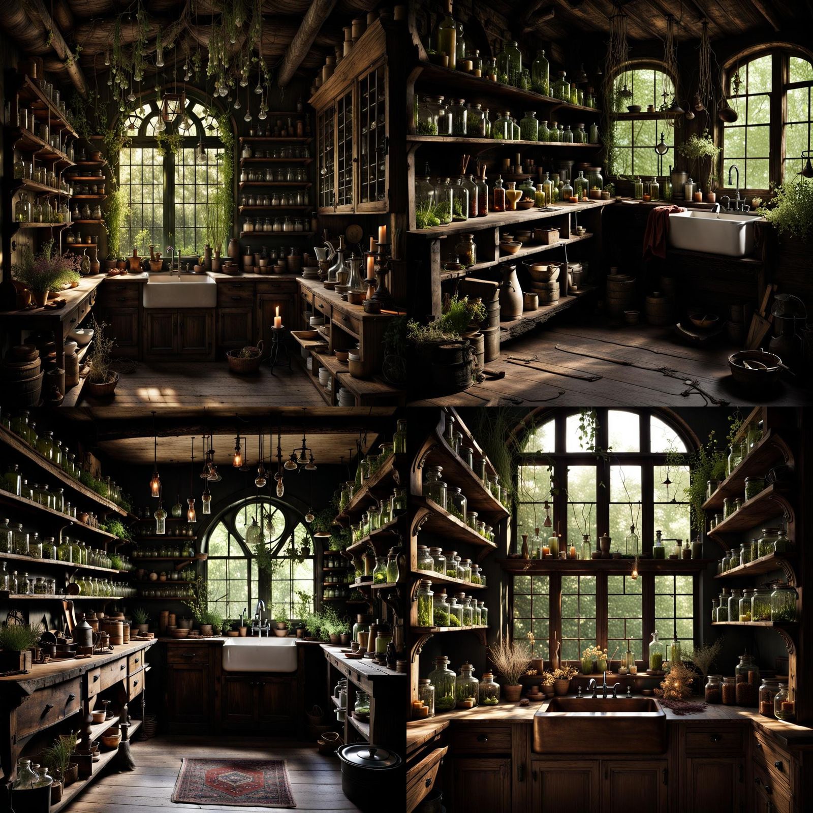 Enchanted Witch's Kitchen in the Woods