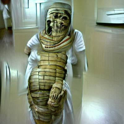 Eerie Mummy Awakens: A Haunting Image