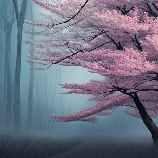 Epic Cherry Blossom Forest: Digital Matte Painting