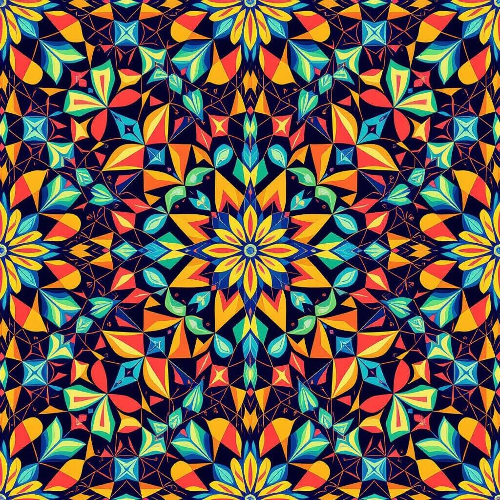 Mesmerizing Kaleidoscope Patterns in Geometric Style