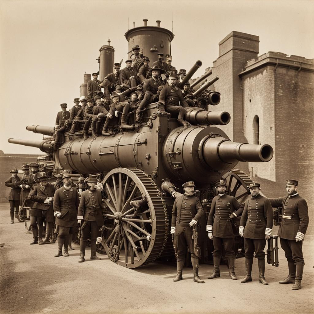 Steampunk Mobile Fortress on Tank Tracks