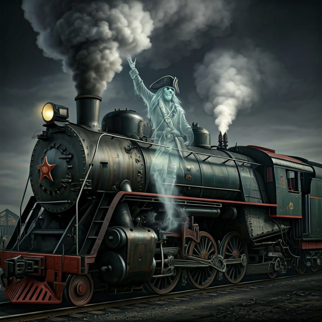 Ethereal Pirate Emerges from Steam Engine