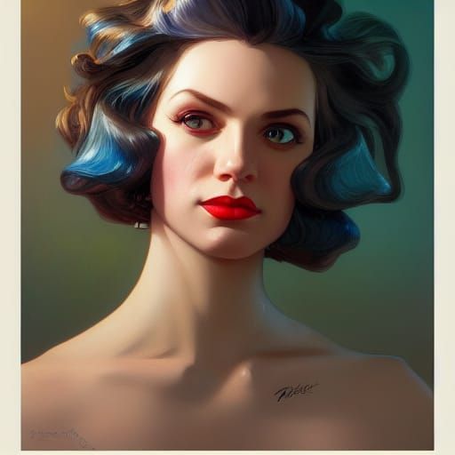 Gena Davis Portrait in Pulp Art Style