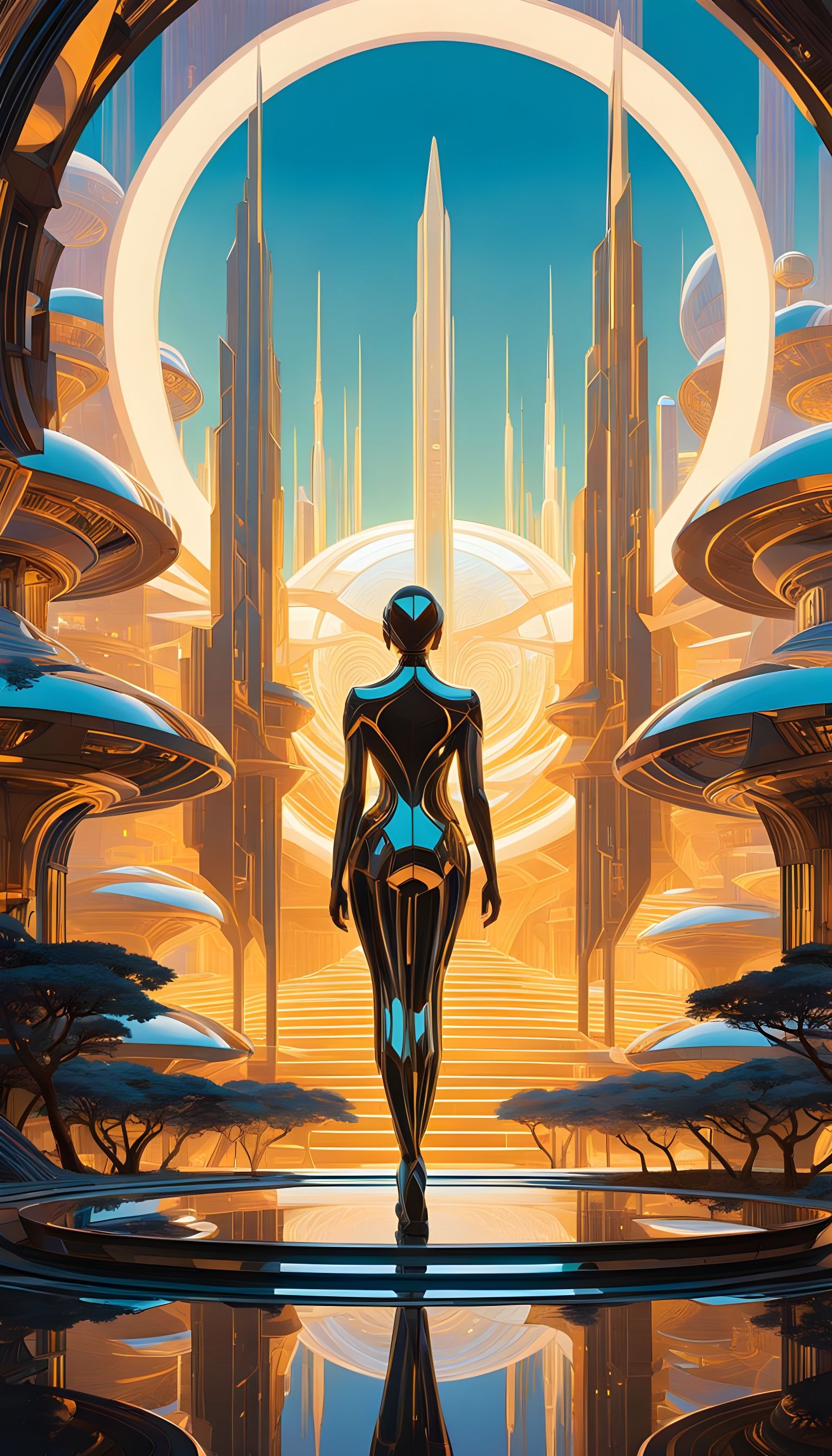 Luminescent Being in Biomechanical Crystal Realm